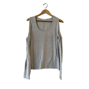 C&C Sport Size S Cold Shoulder Athleisure Activewear Top Thumbhole Long Sleeve